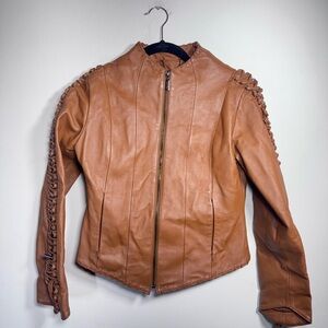 Stylish Brown Leather Jacket for Women